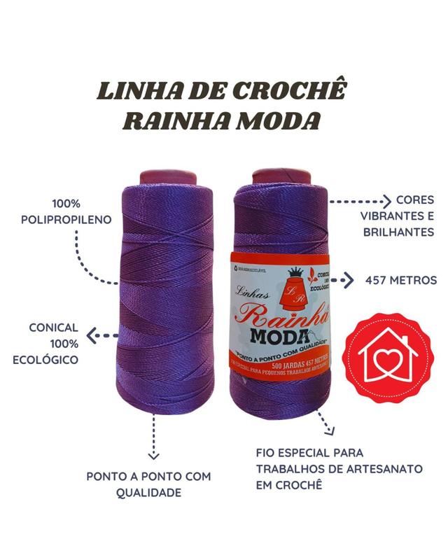 Linha de Crochê Polipropileno Rainha Moda 457 m - Linha de Crochê
